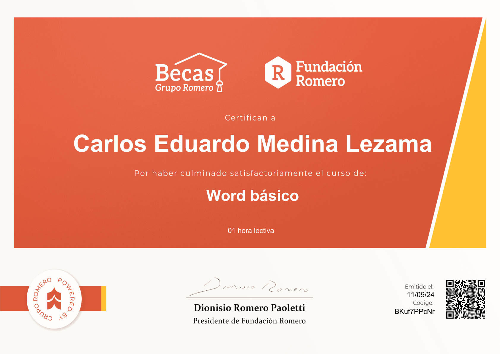 Word Básico - Grupo Romero - Carlos Eduardo Medina Lezama
